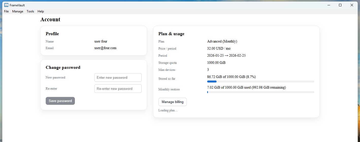 Screenshot 1 of FrameVault