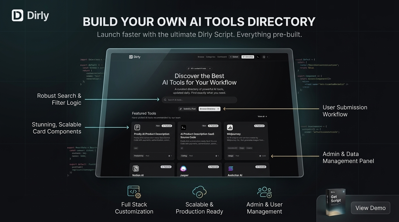 Screenshot 1 of Dirly — AI Tools Directory SaaS Script