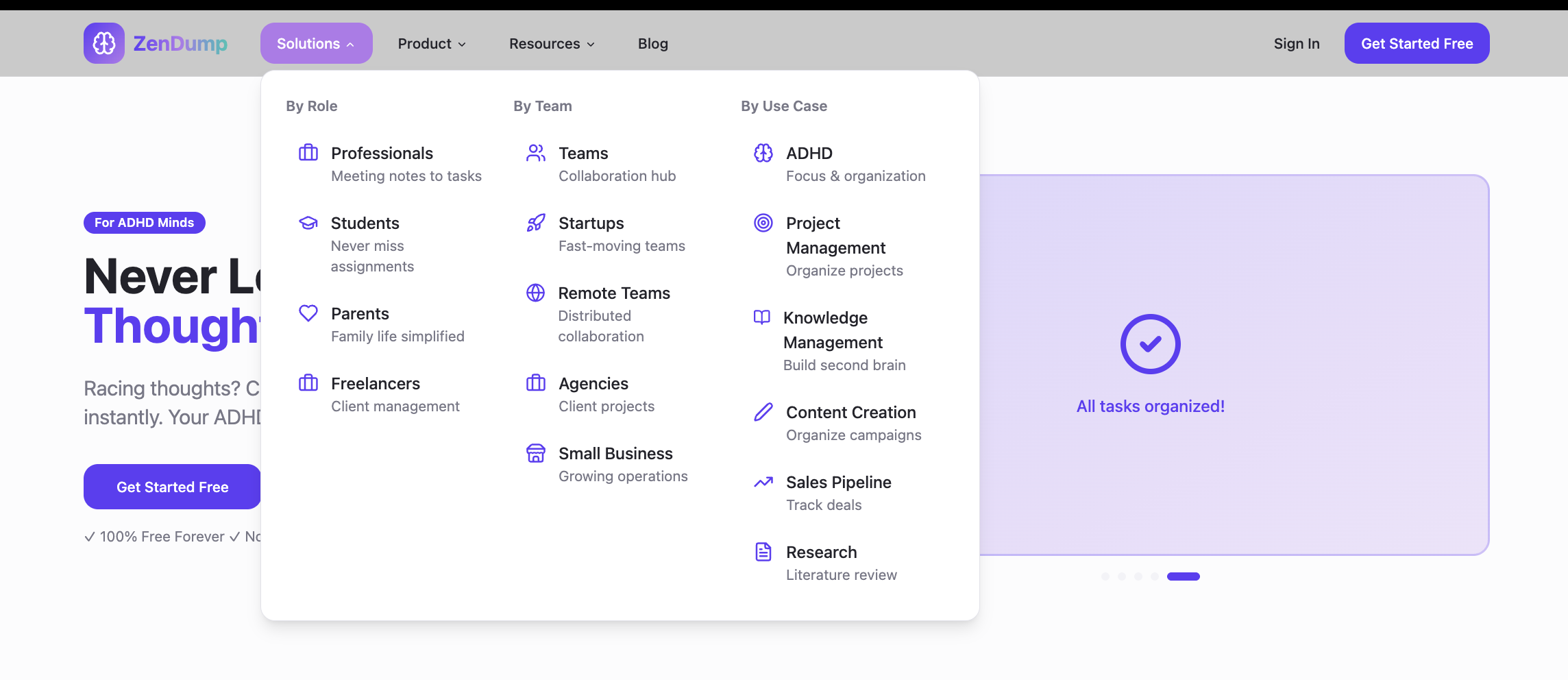 Screenshot 3 of ZenDump - Your AI-Powered Second Brain