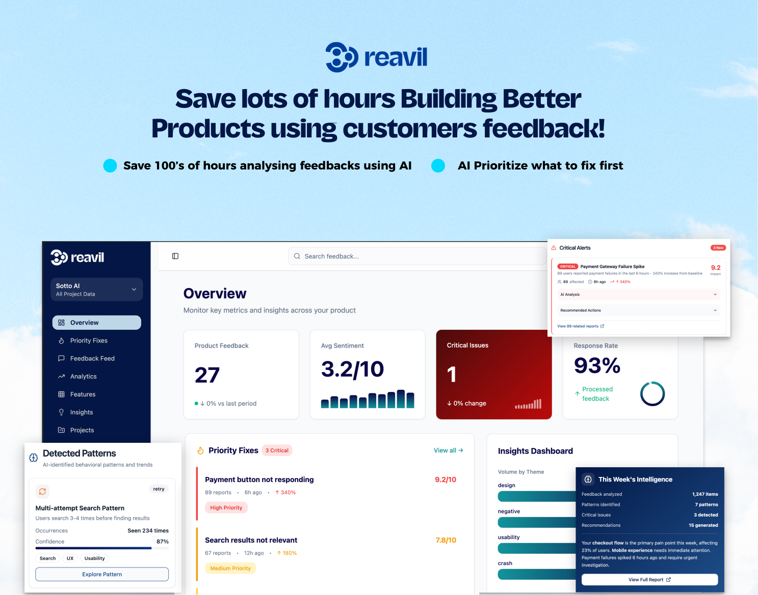 Screenshot 2 of Reavil – AI Feedback Intelligence