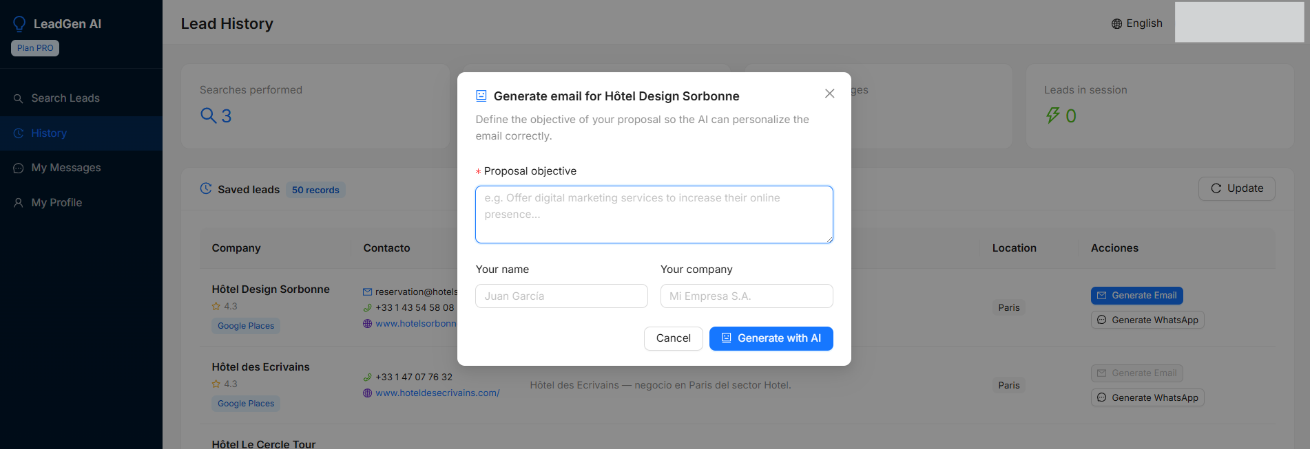 Screenshot 2 of LeadGen AI