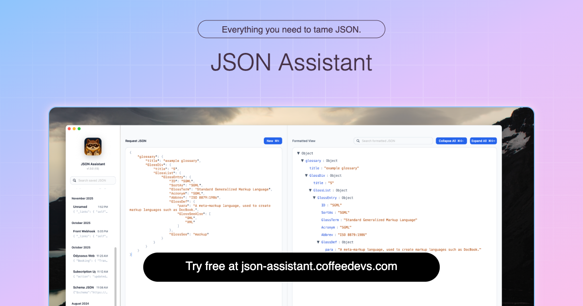 Screenshot 1 of JSON Assistant