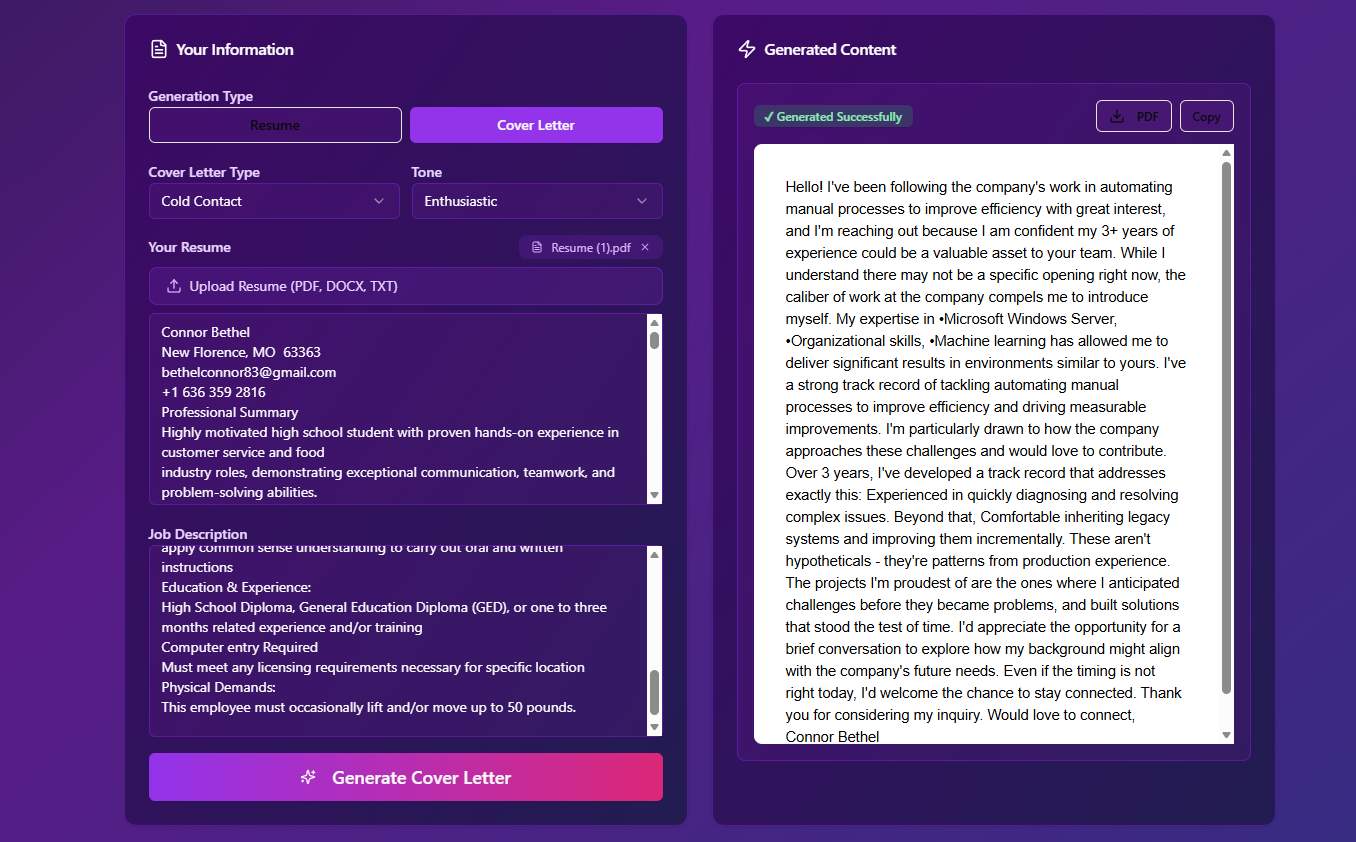 Screenshot 1 of JobHustler