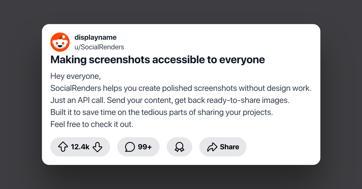 Screenshot 1 of Social Renders