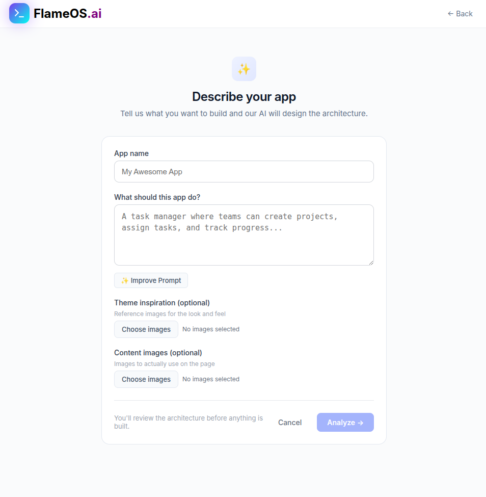 Screenshot 1 of Flame OS