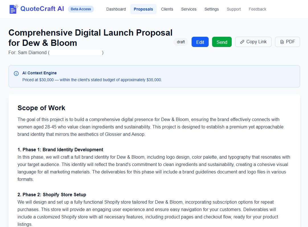 Screenshot 2 of QuoteCraft AI