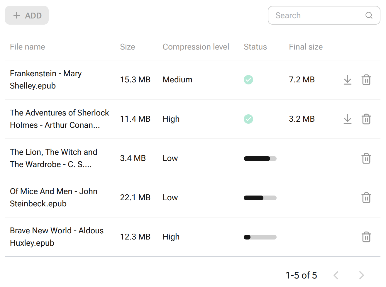 Screenshot 1 of ebookcompressor