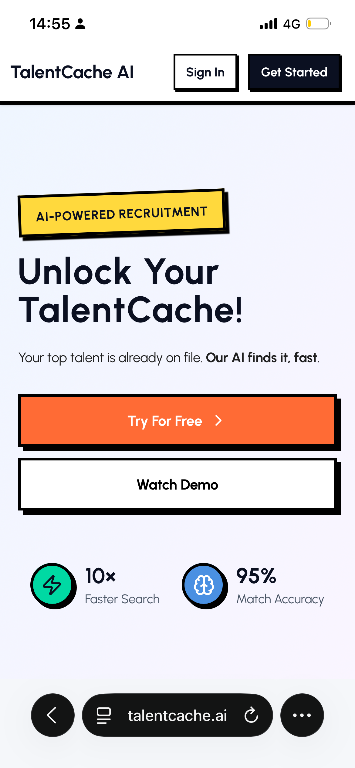 Screenshot 1 of TalentCache AI