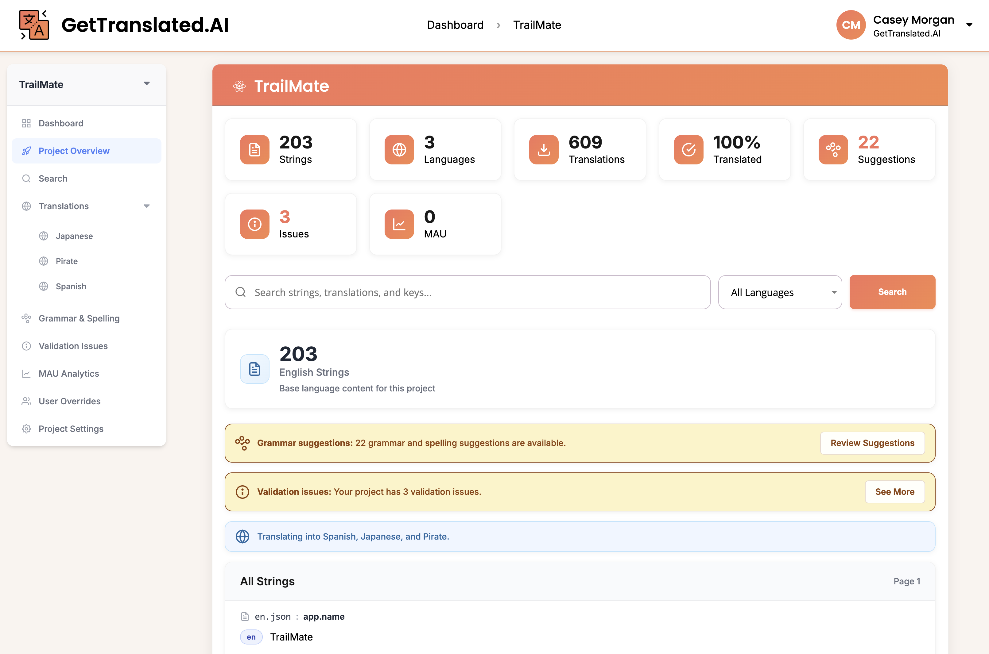 Screenshot 1 of GetTranslated.AI