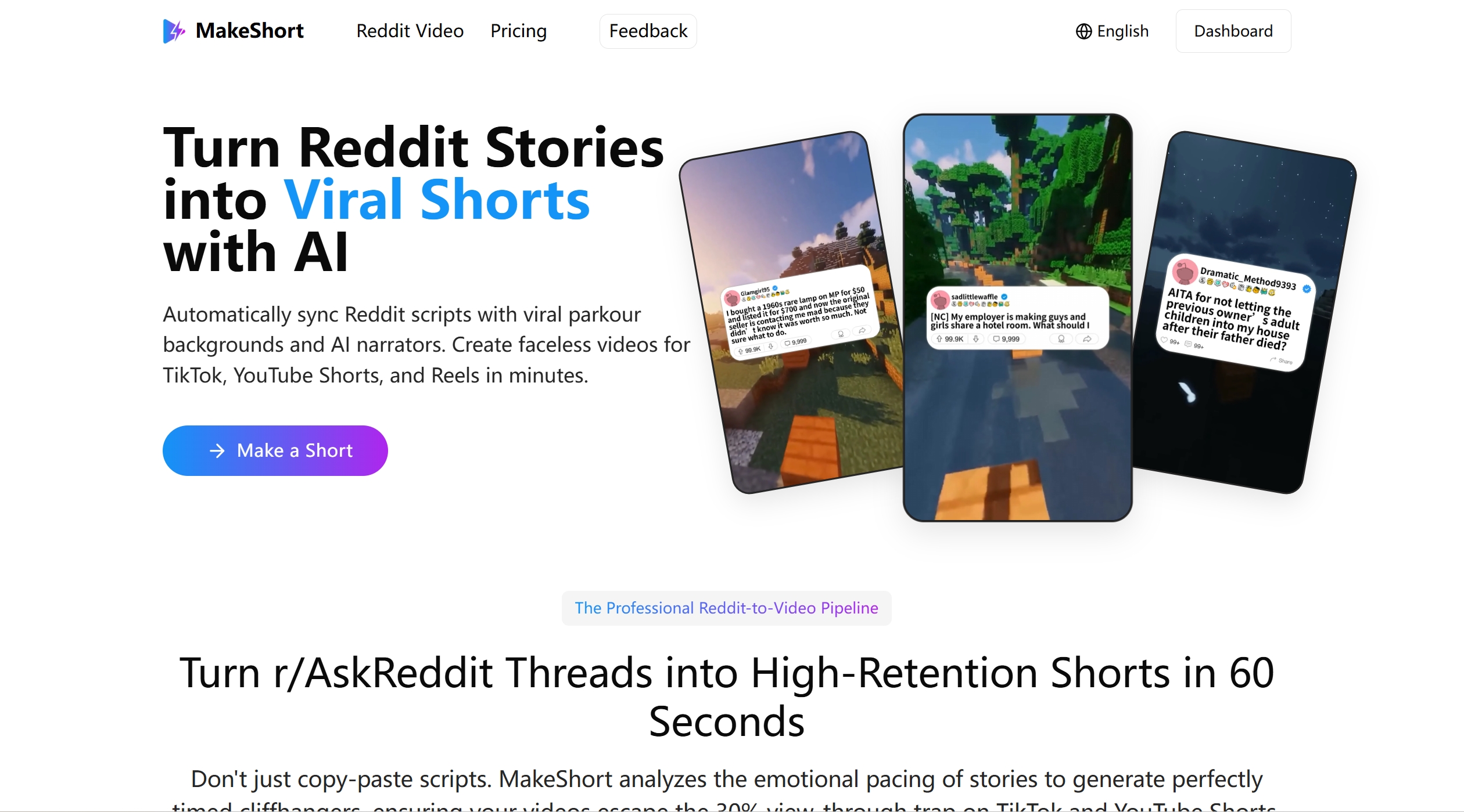 Screenshot 1 of MakeShort.ai