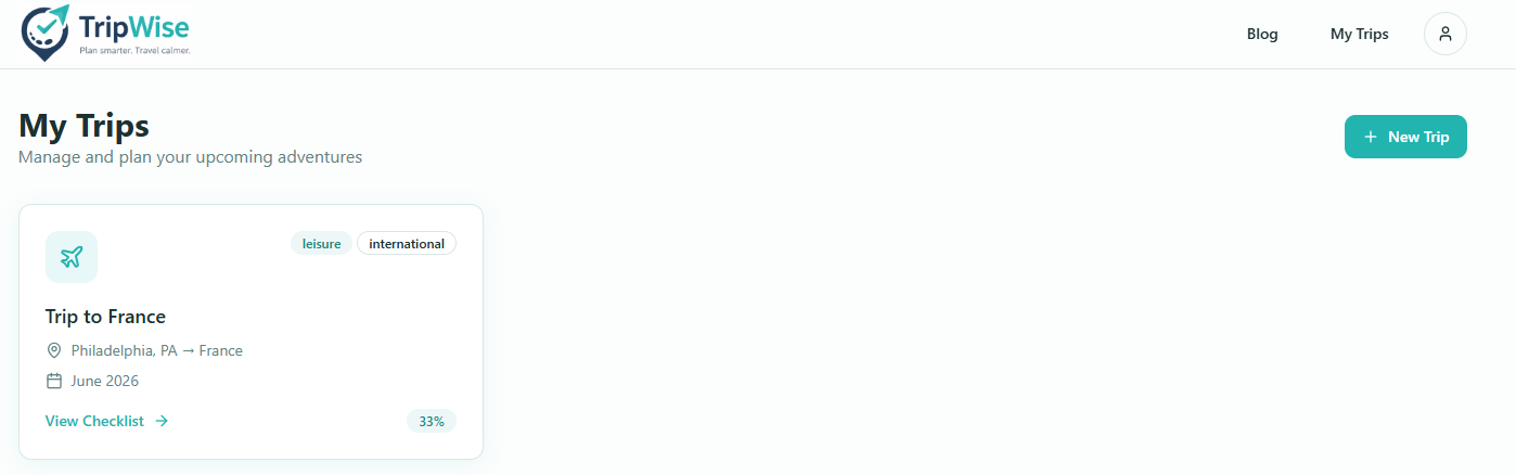 Screenshot 1 of TripWise