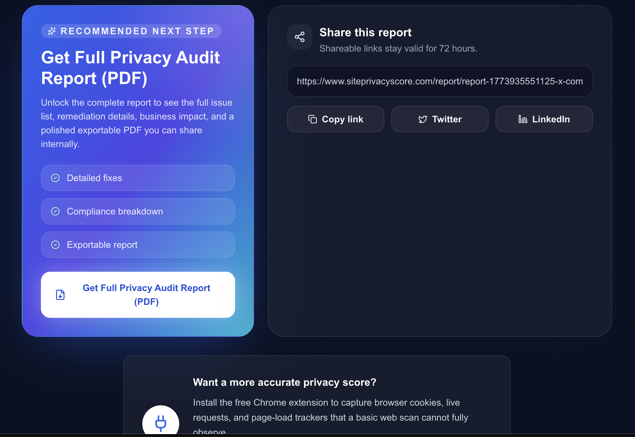 Screenshot 2 of SitePrivacyScore