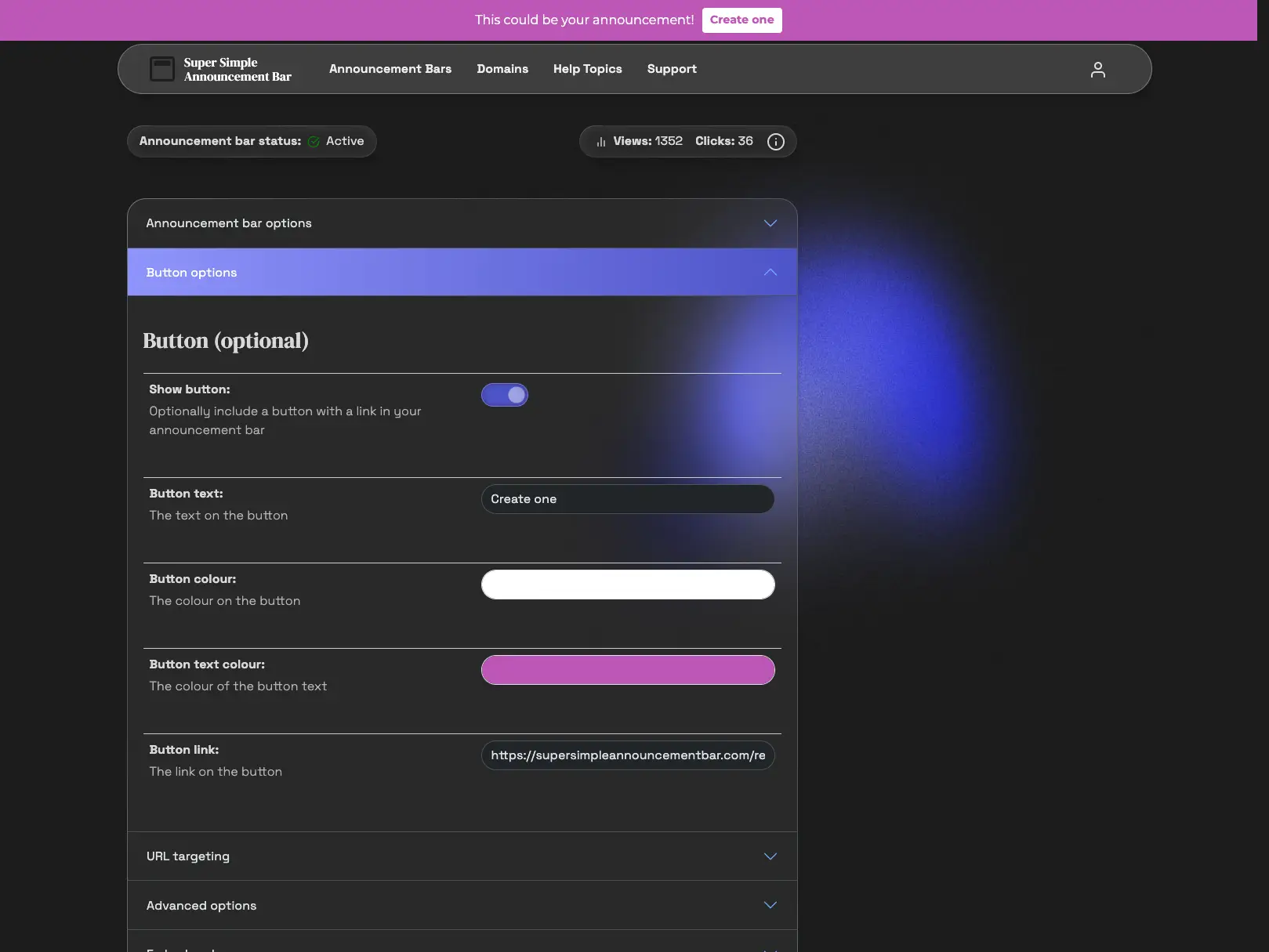 Screenshot 4 of Super Simple Announcement Bar