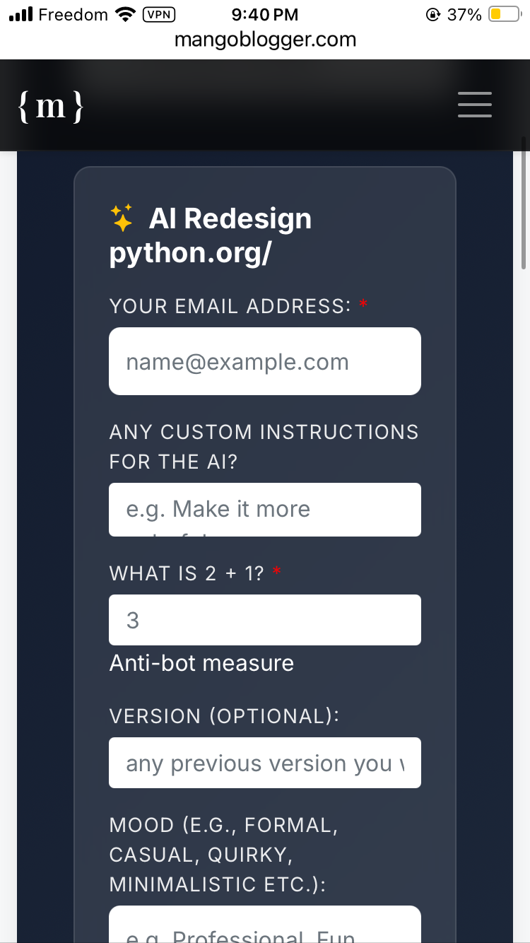 Screenshot 1 of mangoblogger