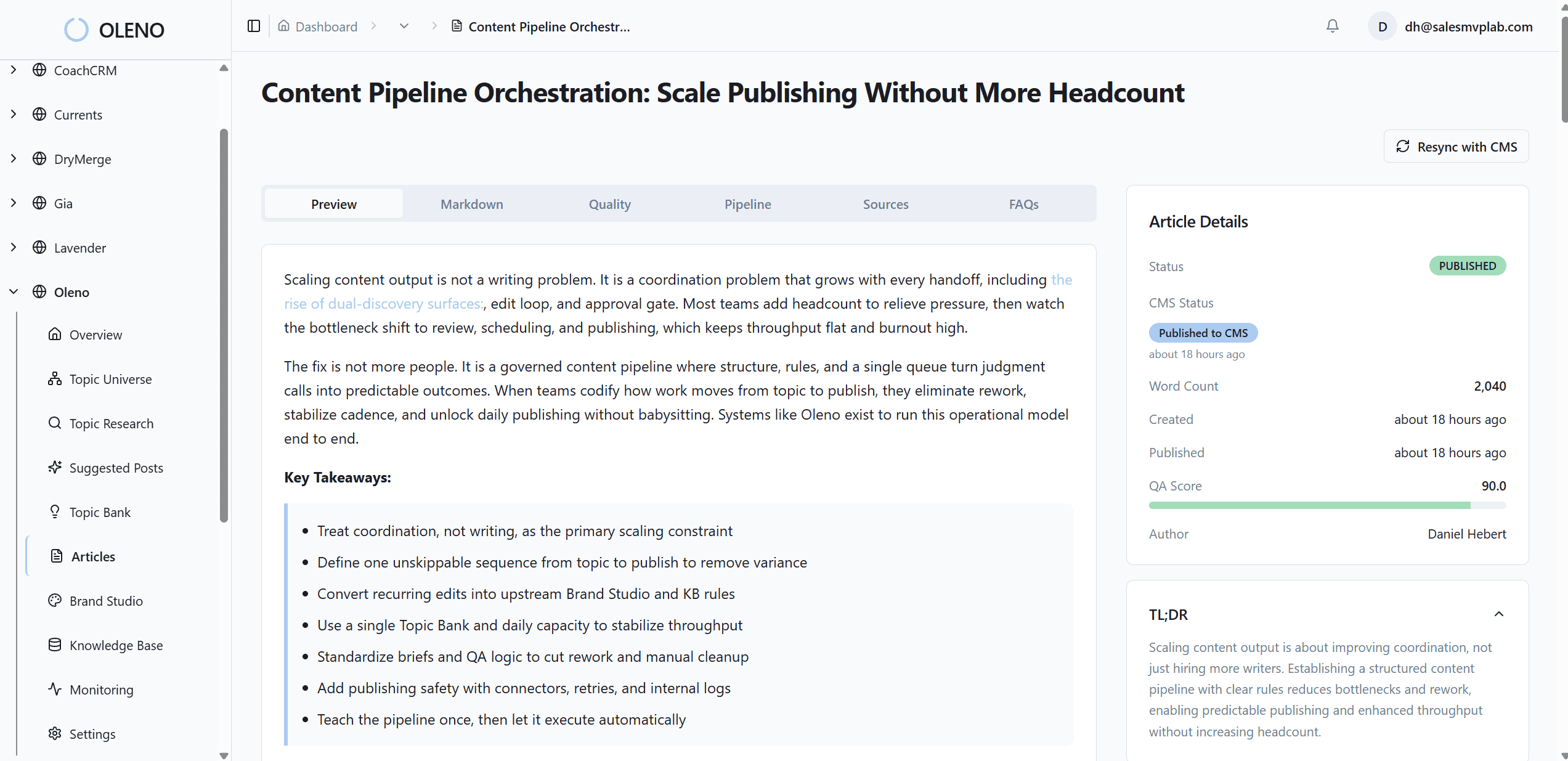 Screenshot 2 of Oleno