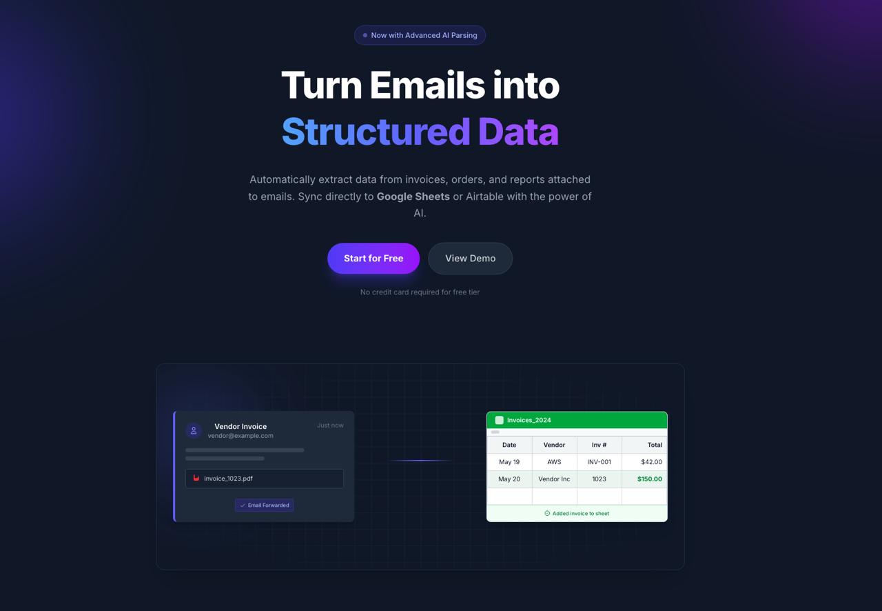 Screenshot 1 of MailToSheet Ai
