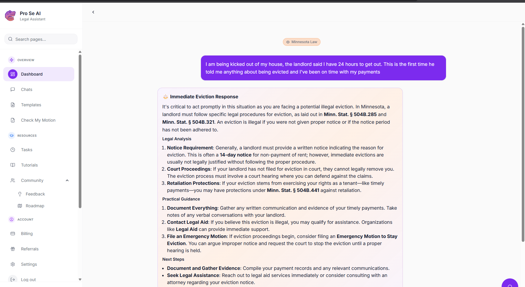 Screenshot 2 of Pro Se AI (Legal Assistant)