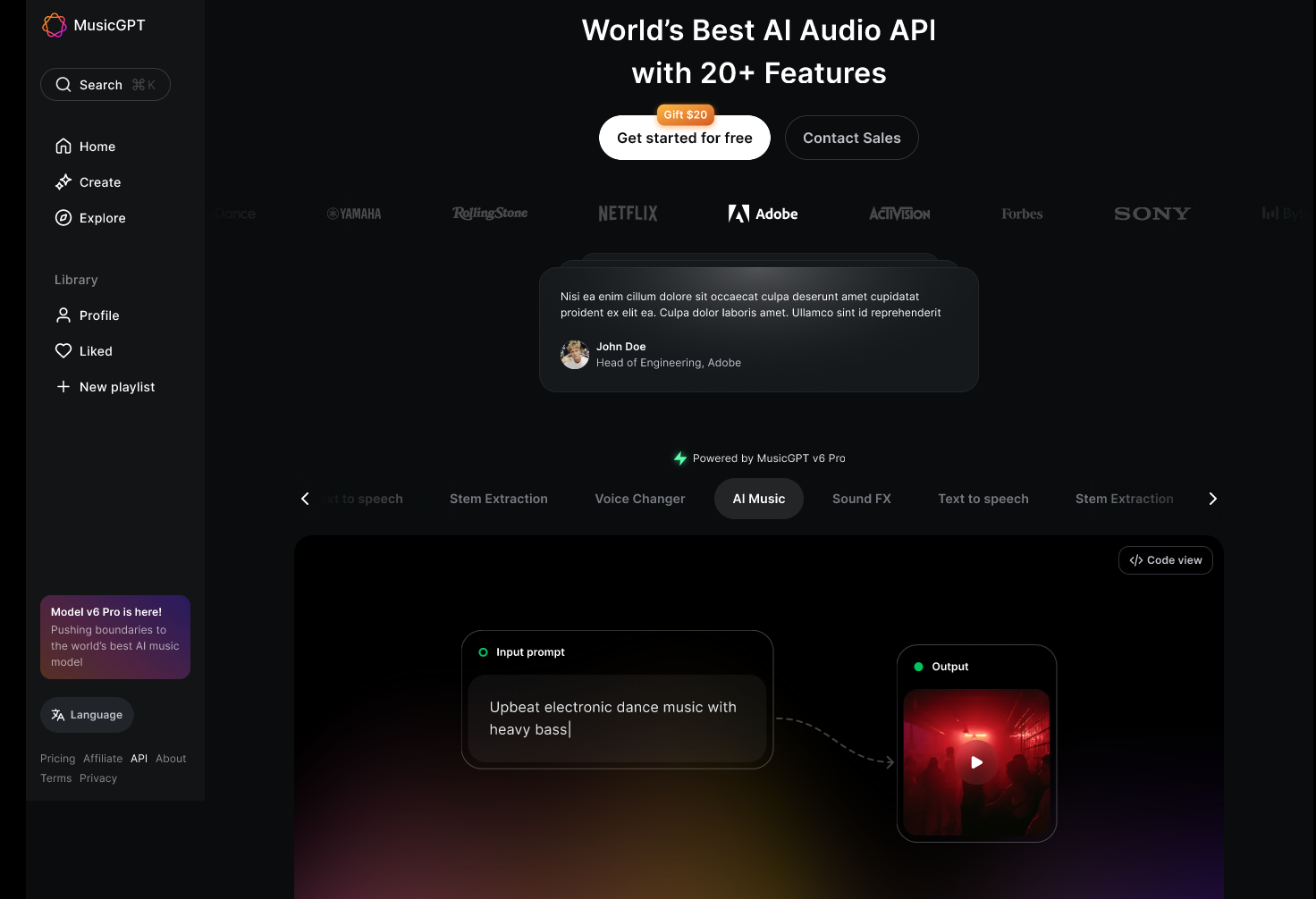 Screenshot 1 of MusicGPT API