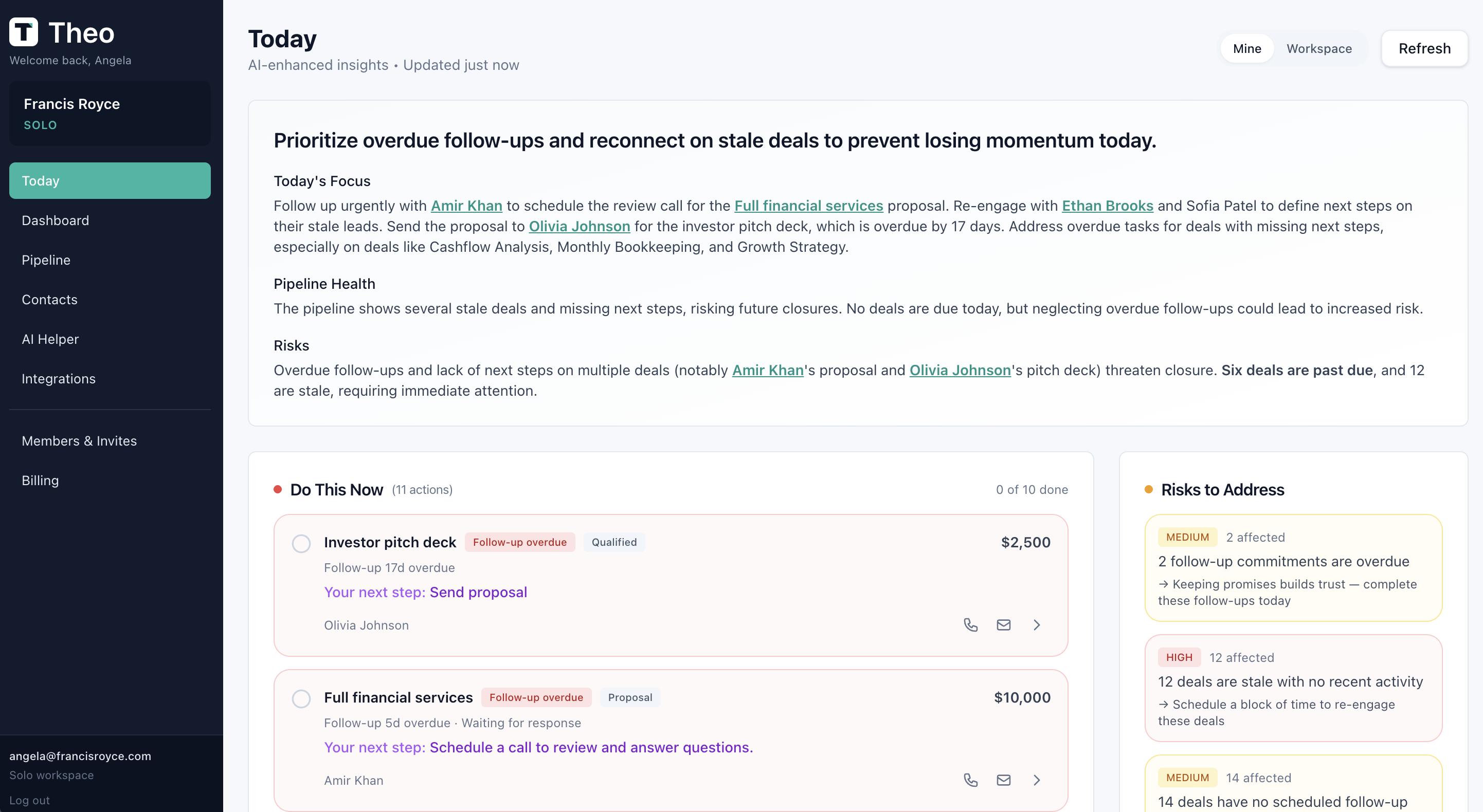 Screenshot 3 of Theo: CRM for Professional Services