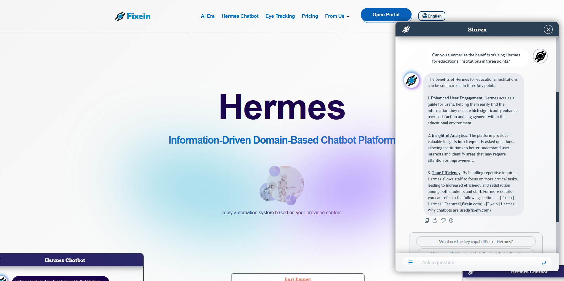 Screenshot 5 of Fixein Hermes Chatbot