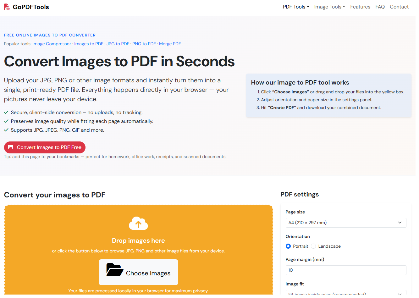 Screenshot 2 of GoPDFTools — Free PDF & Image Tools