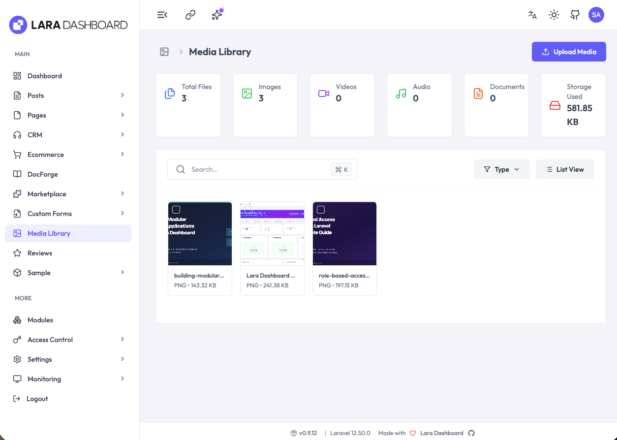 Screenshot 5 of Lara Dashboard