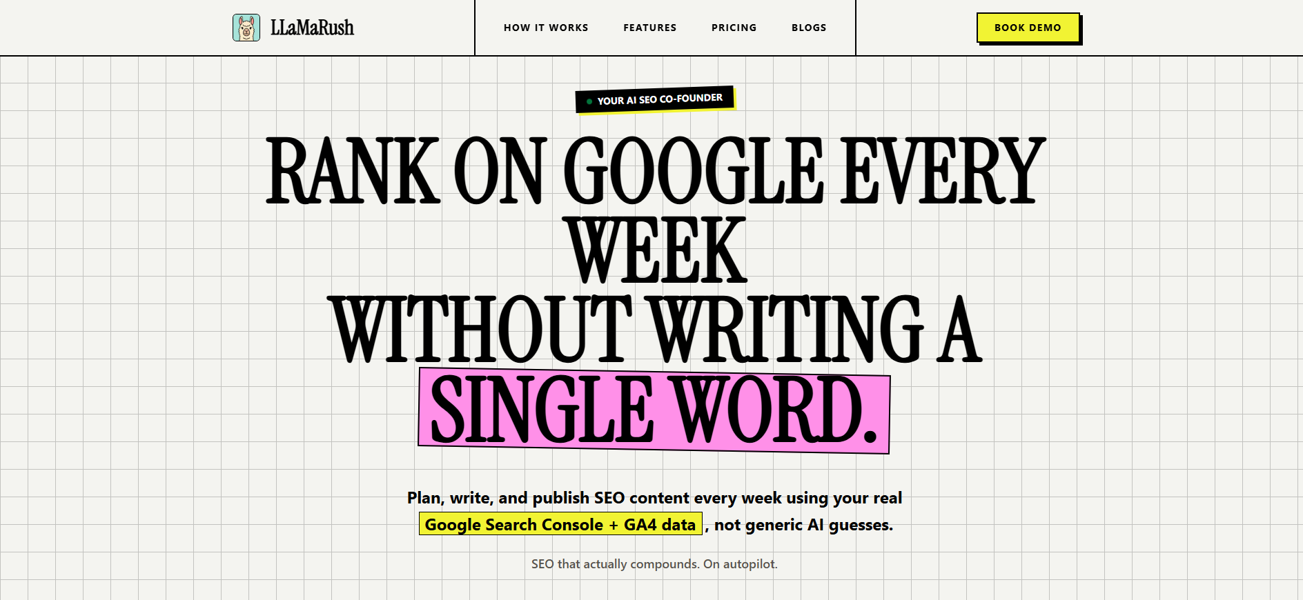 Screenshot 1 of LLaMaRush - Your AI SEO Co-Founder