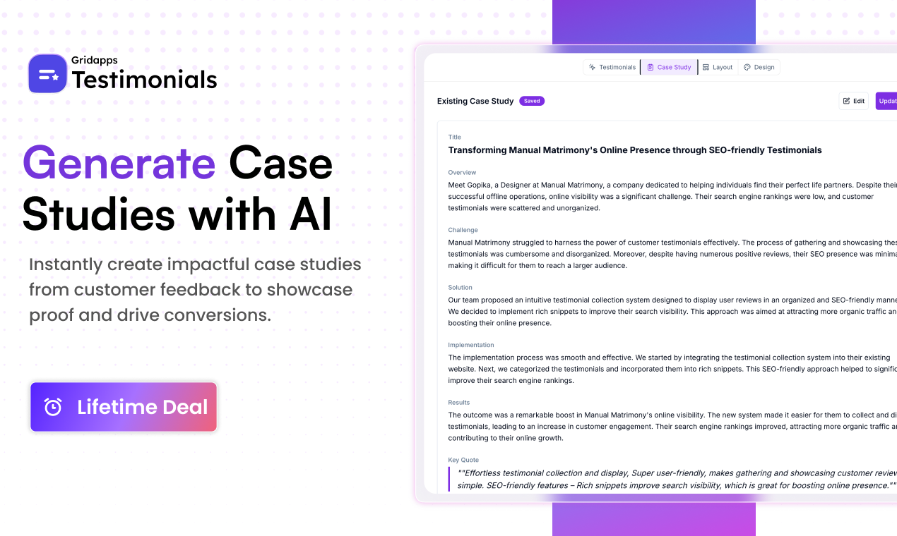 Screenshot 4 of Gridapps Testimonials