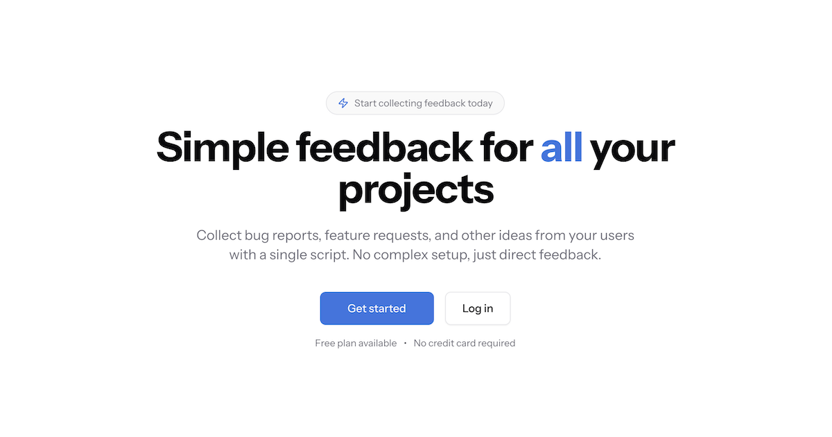 Screenshot 1 of Feedback Widget