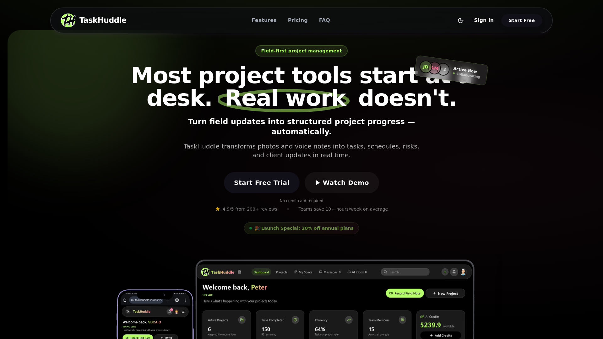 Screenshot 1 of Task Huddle
