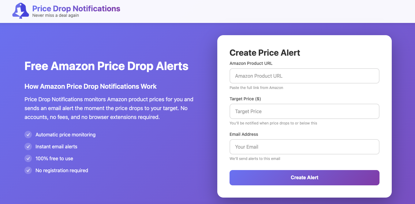 Screenshot 1 of Free Amazon Price Drop Alerts