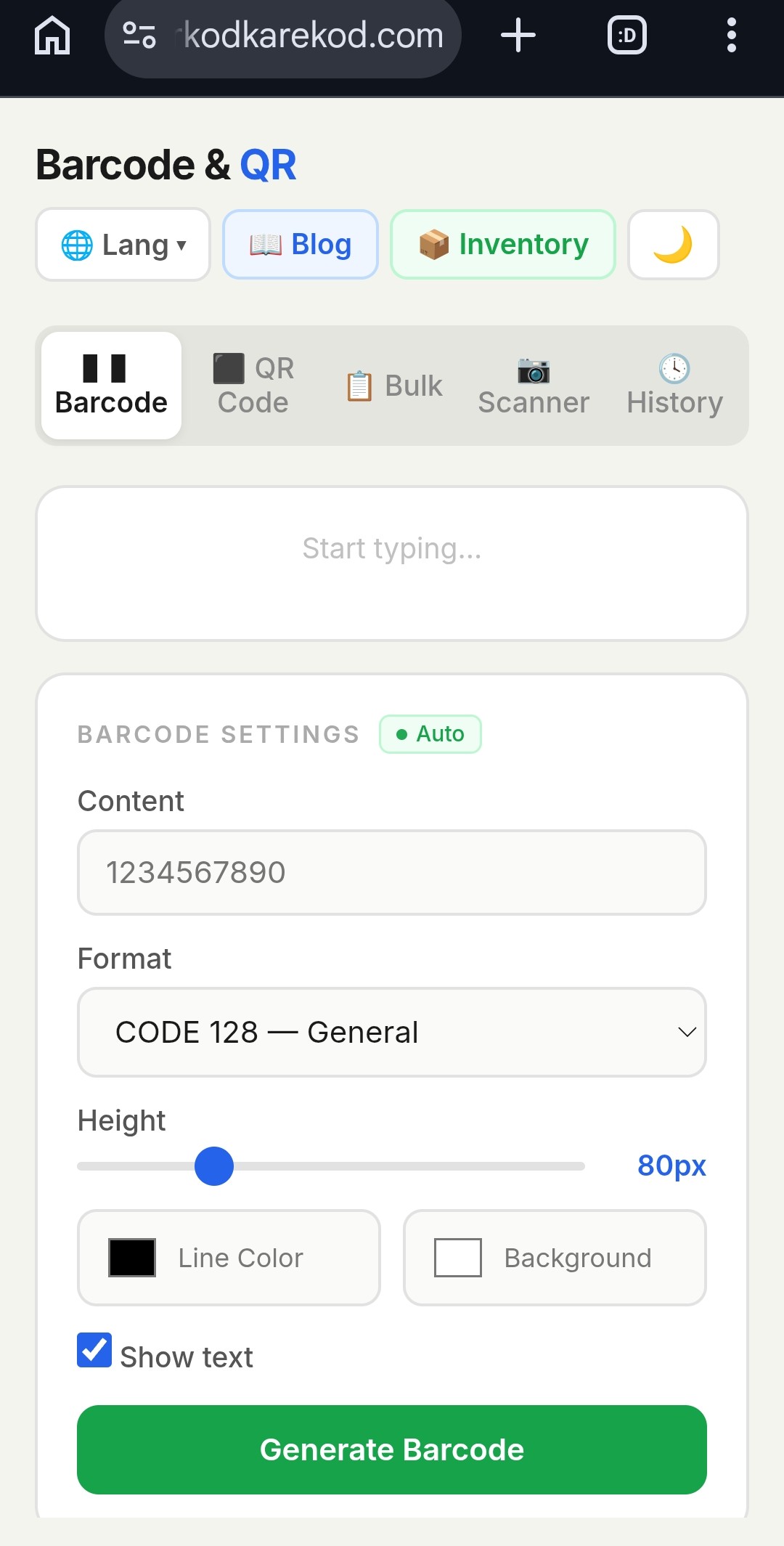 Screenshot 1 of Barcode & QR Code Generator