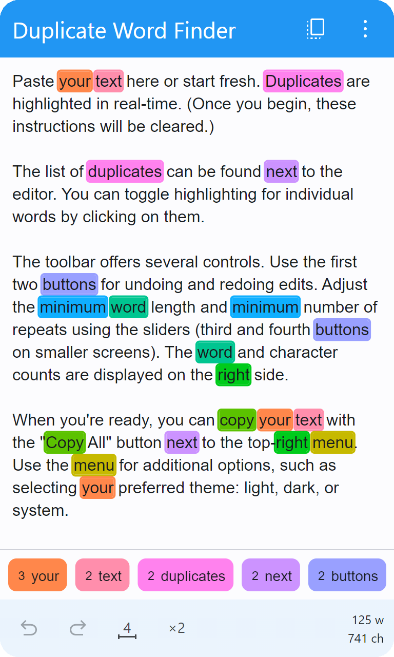 Screenshot 4 of Duplicate Word Finder