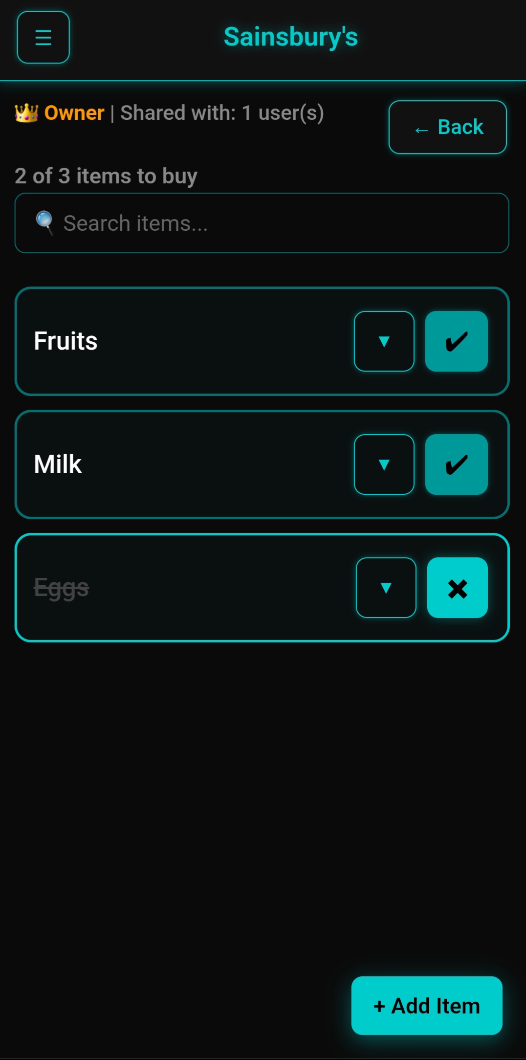 Screenshot 3 of Neon Lists - Smart Shopping Lists