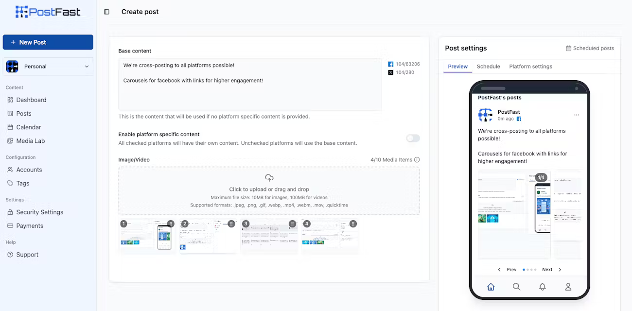 Screenshot 4 of PostFast | Social Media Scheduling