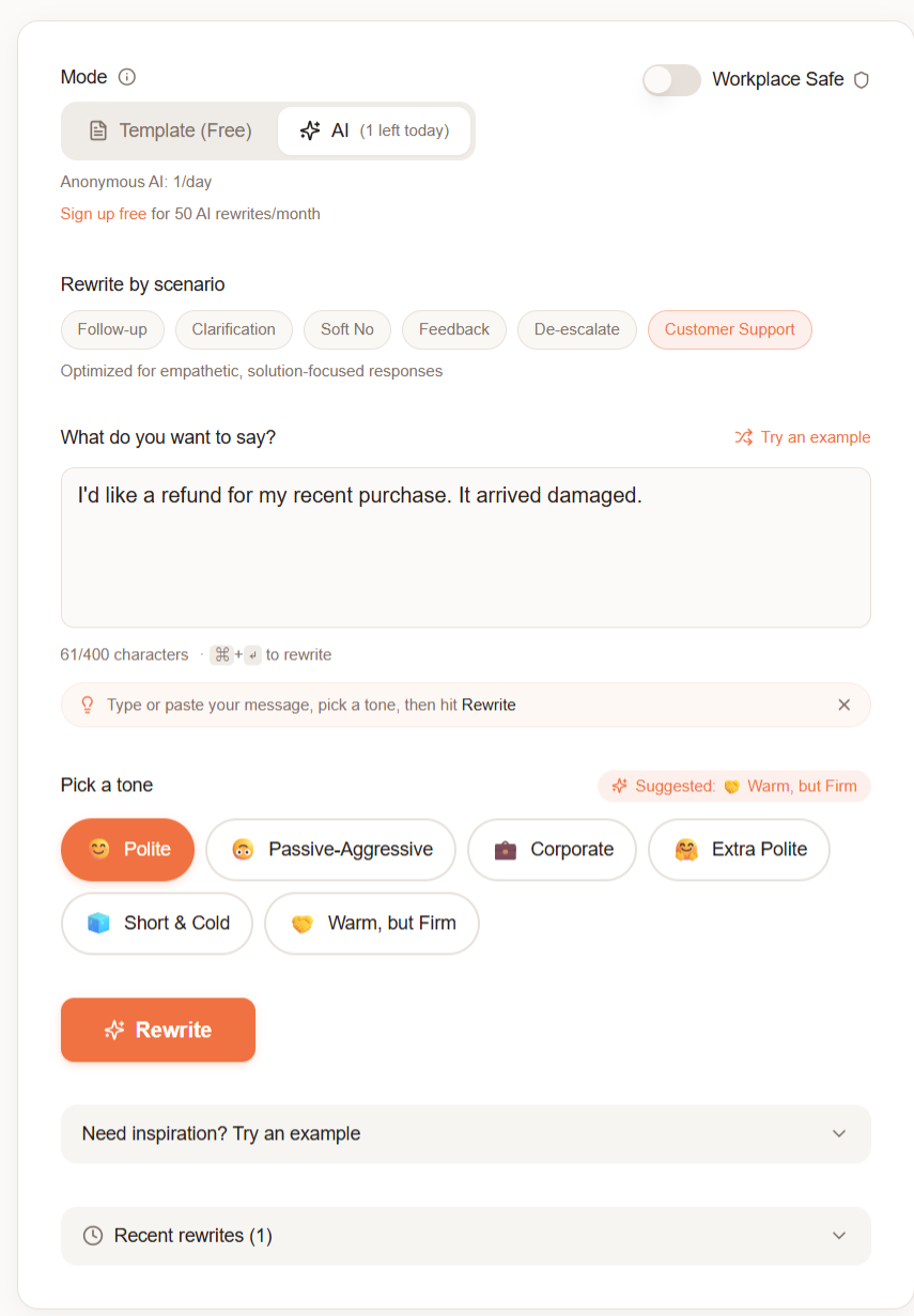 Screenshot 4 of VibeRewrite