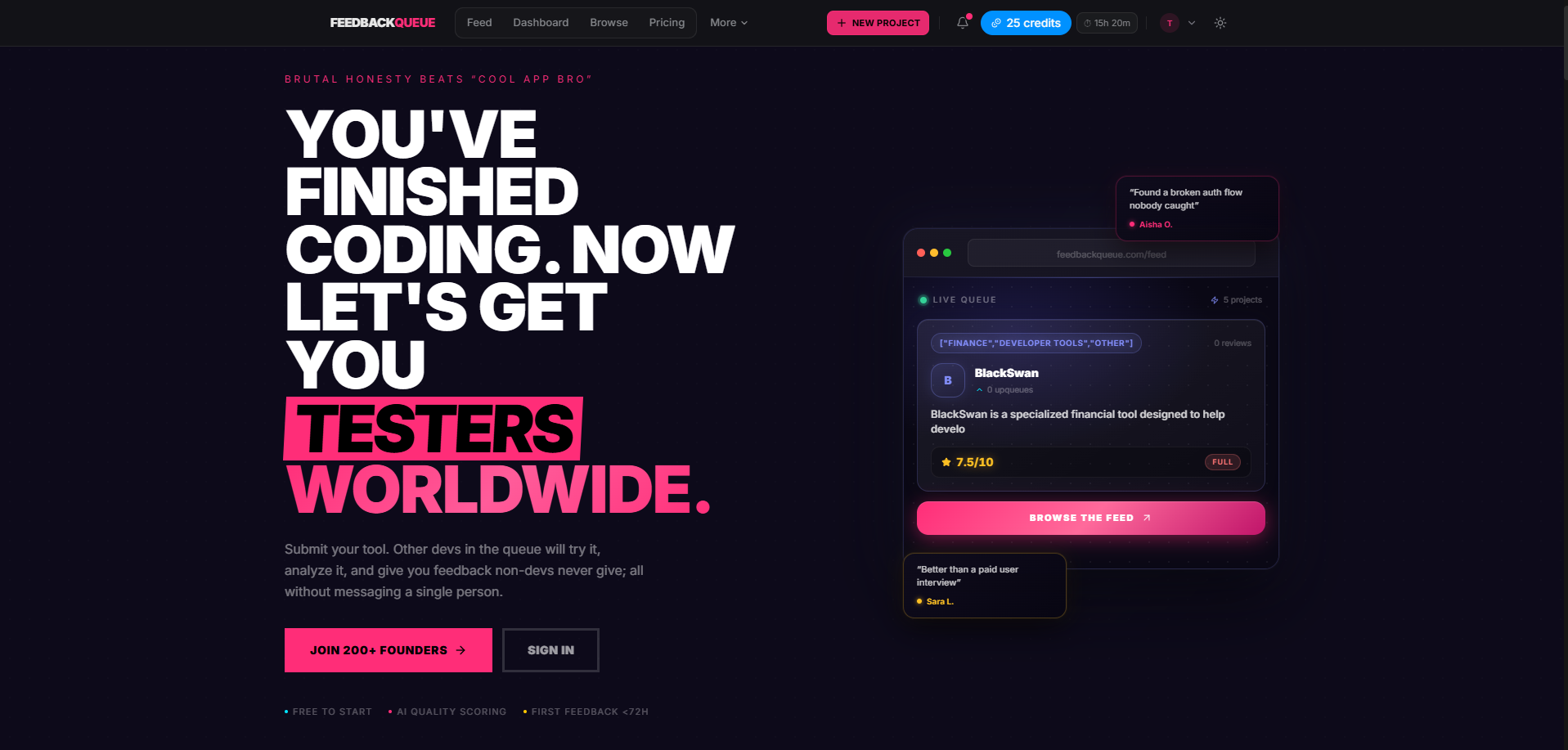 Screenshot 1 of FeedbackQueue