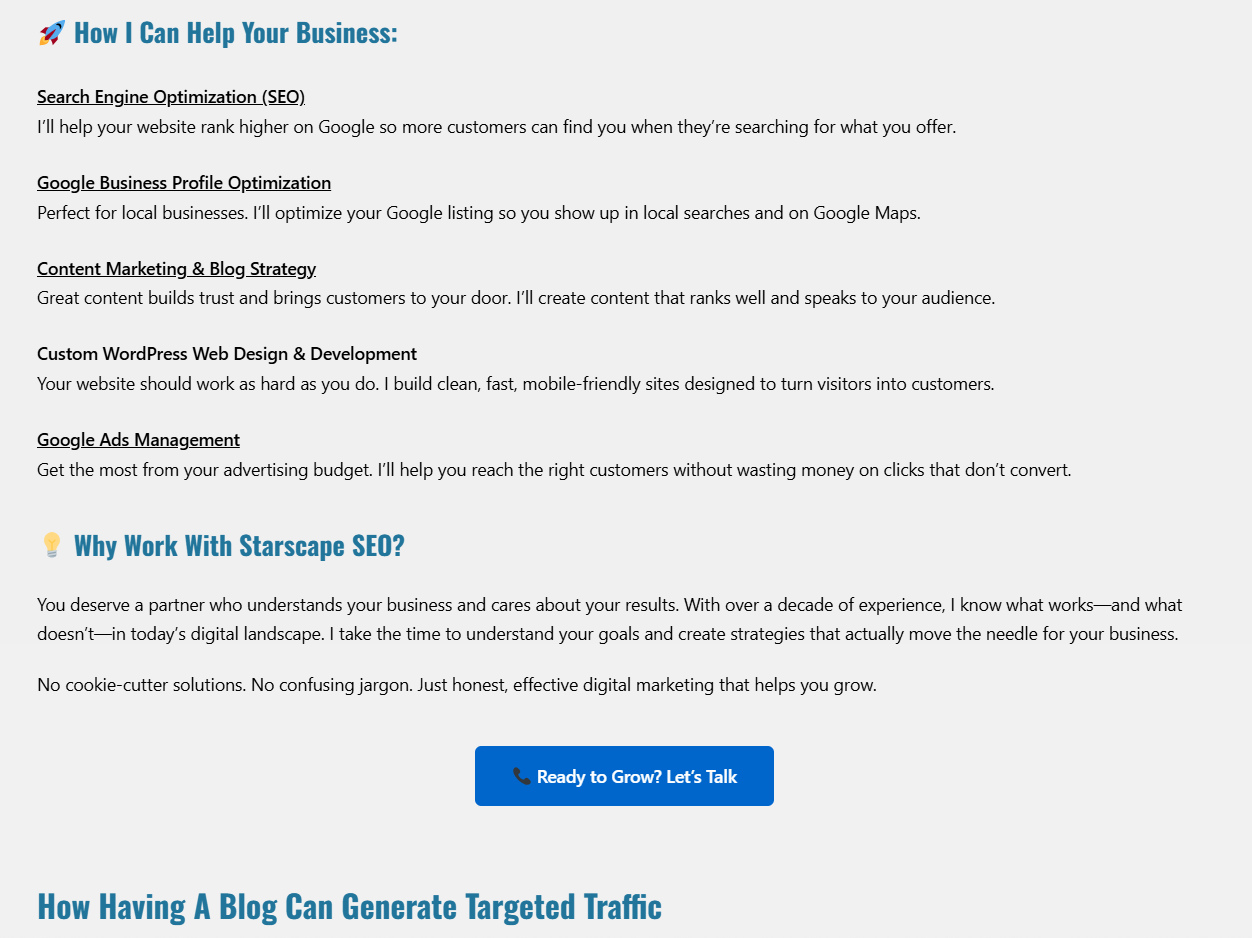 Screenshot 1 of Starscape SEO