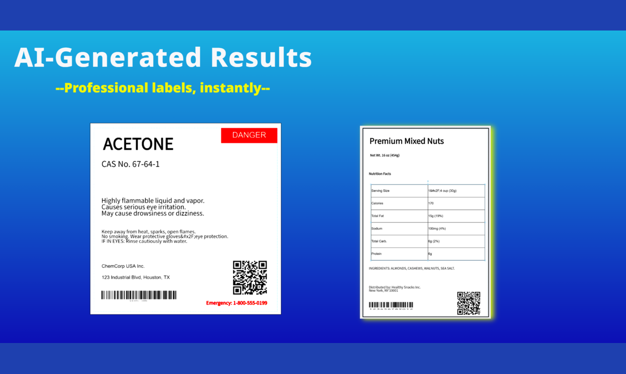 Screenshot 1 of AI-Powered Label Design Platform
