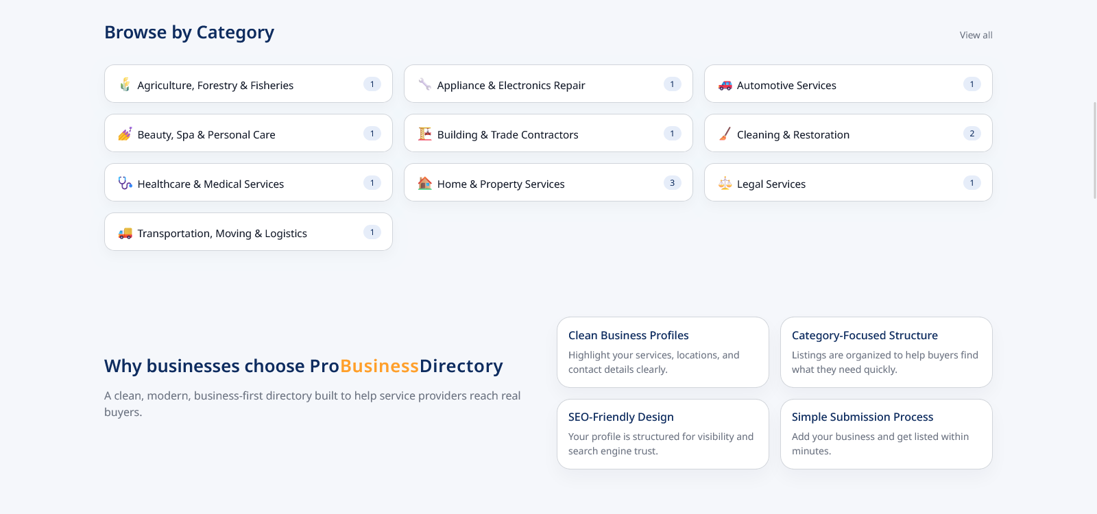 Screenshot 1 of Pro Business Directory