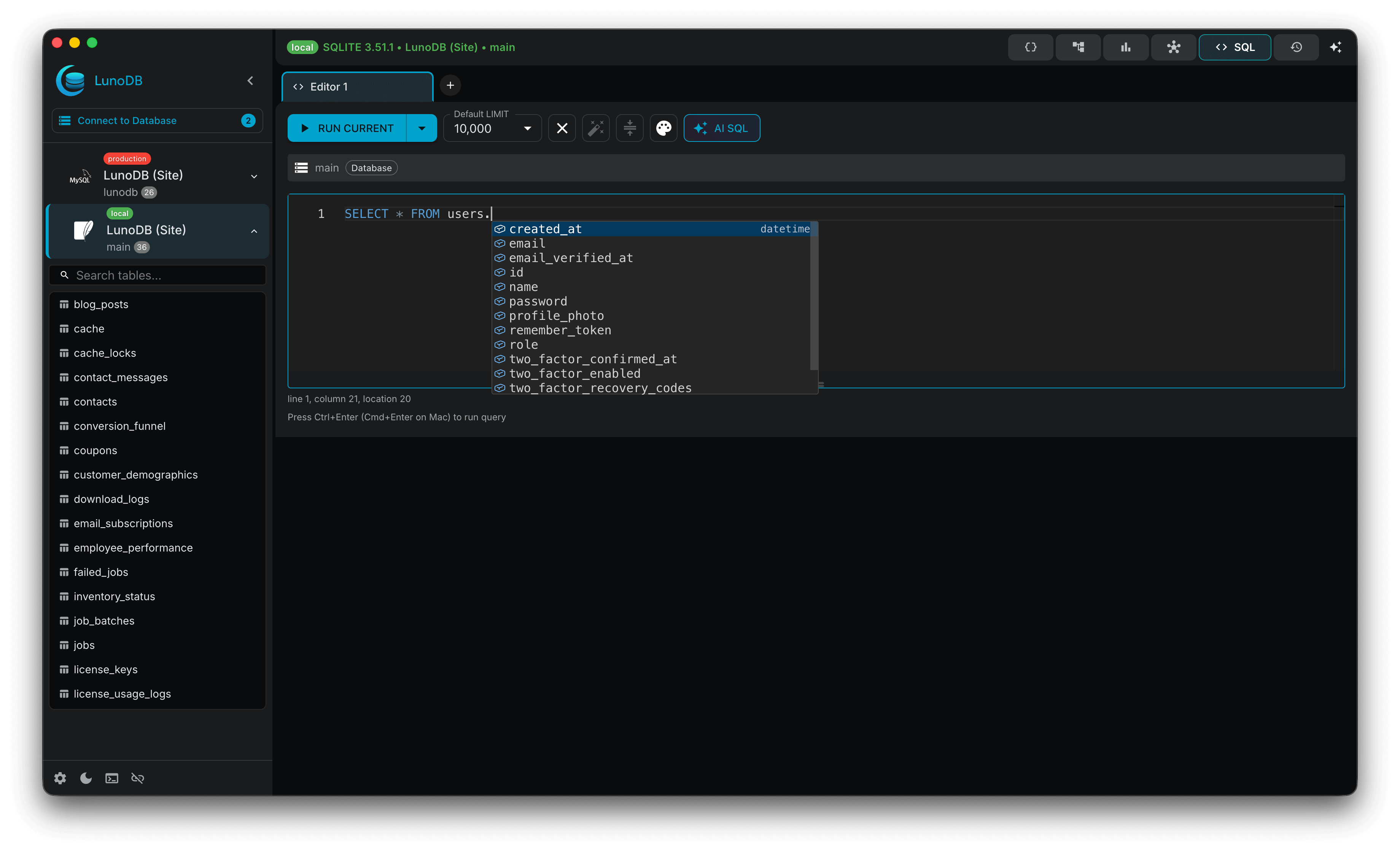 Screenshot 6 of LunoDB - Modern Database Software