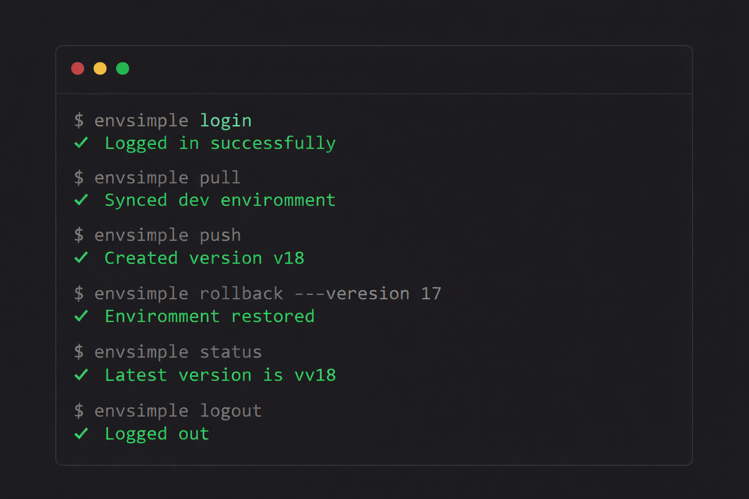 Screenshot 1 of EnvSimple