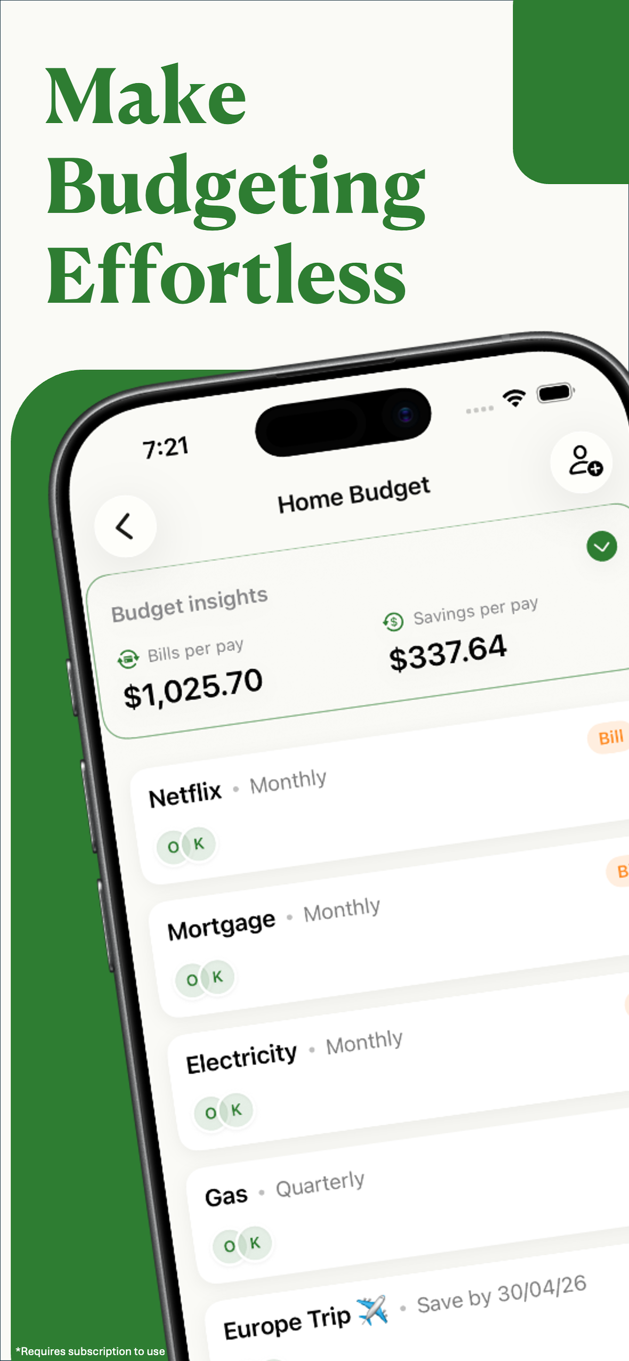 Screenshot 1 of OurBudget