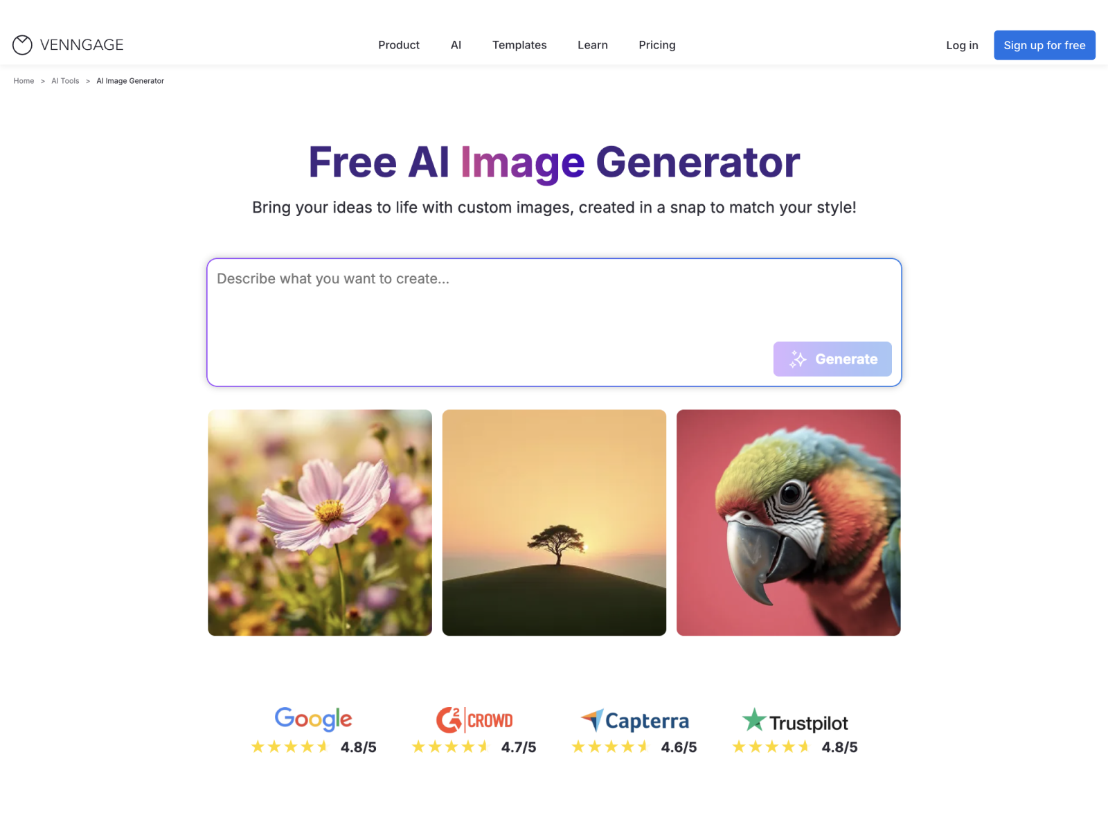 Screenshot 1 of AI Image Generator