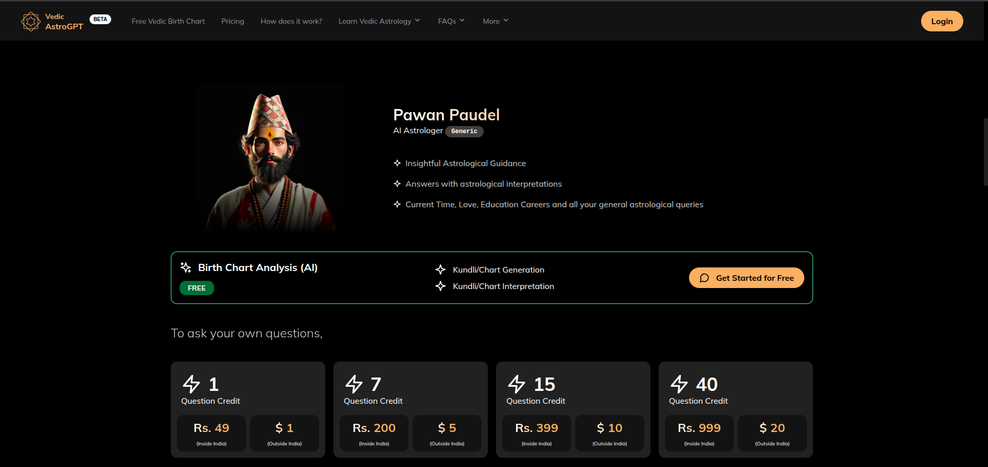 Screenshot 1 of Vedic AstroGPT