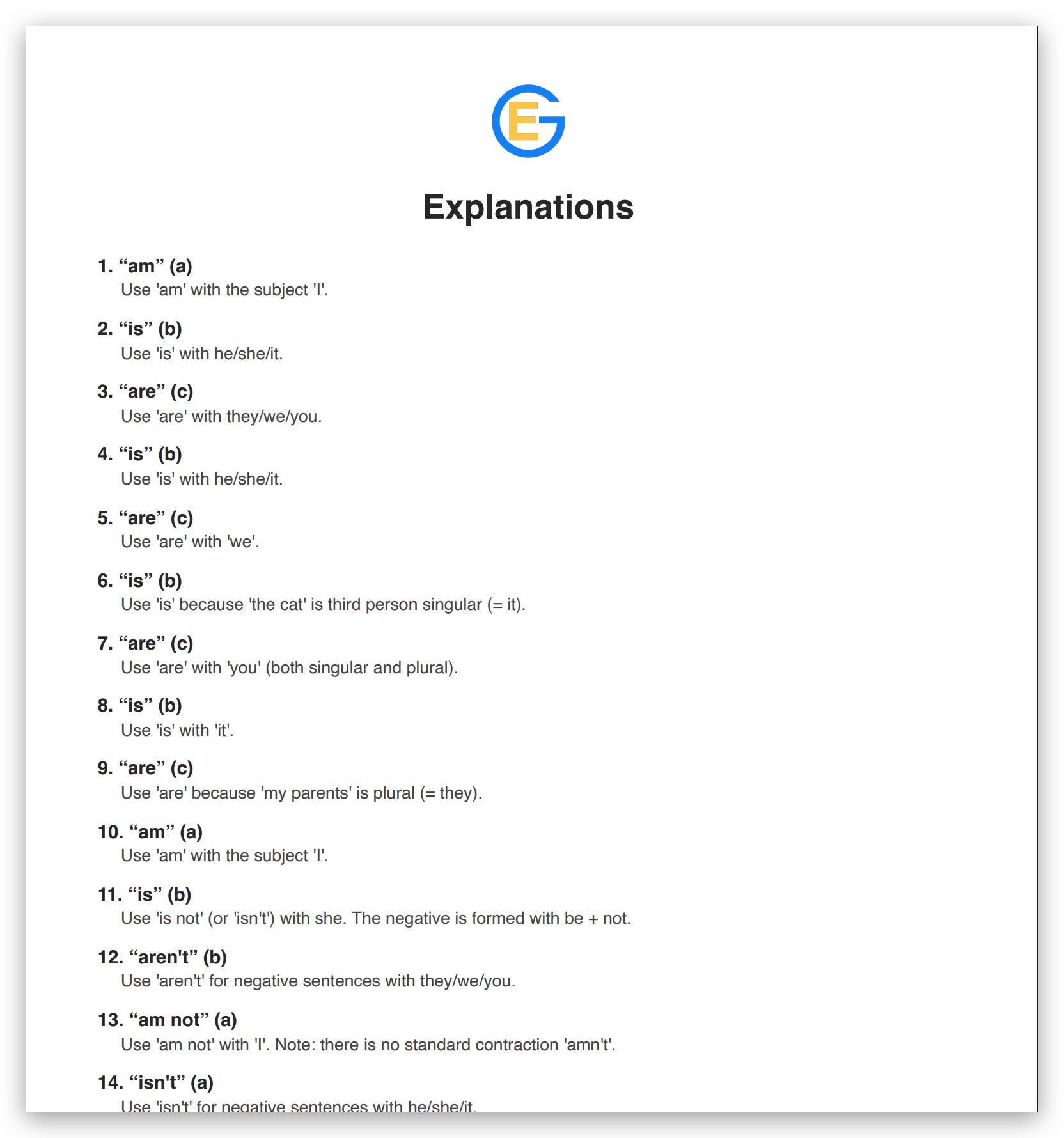 Screenshot 1 of English Grammar App