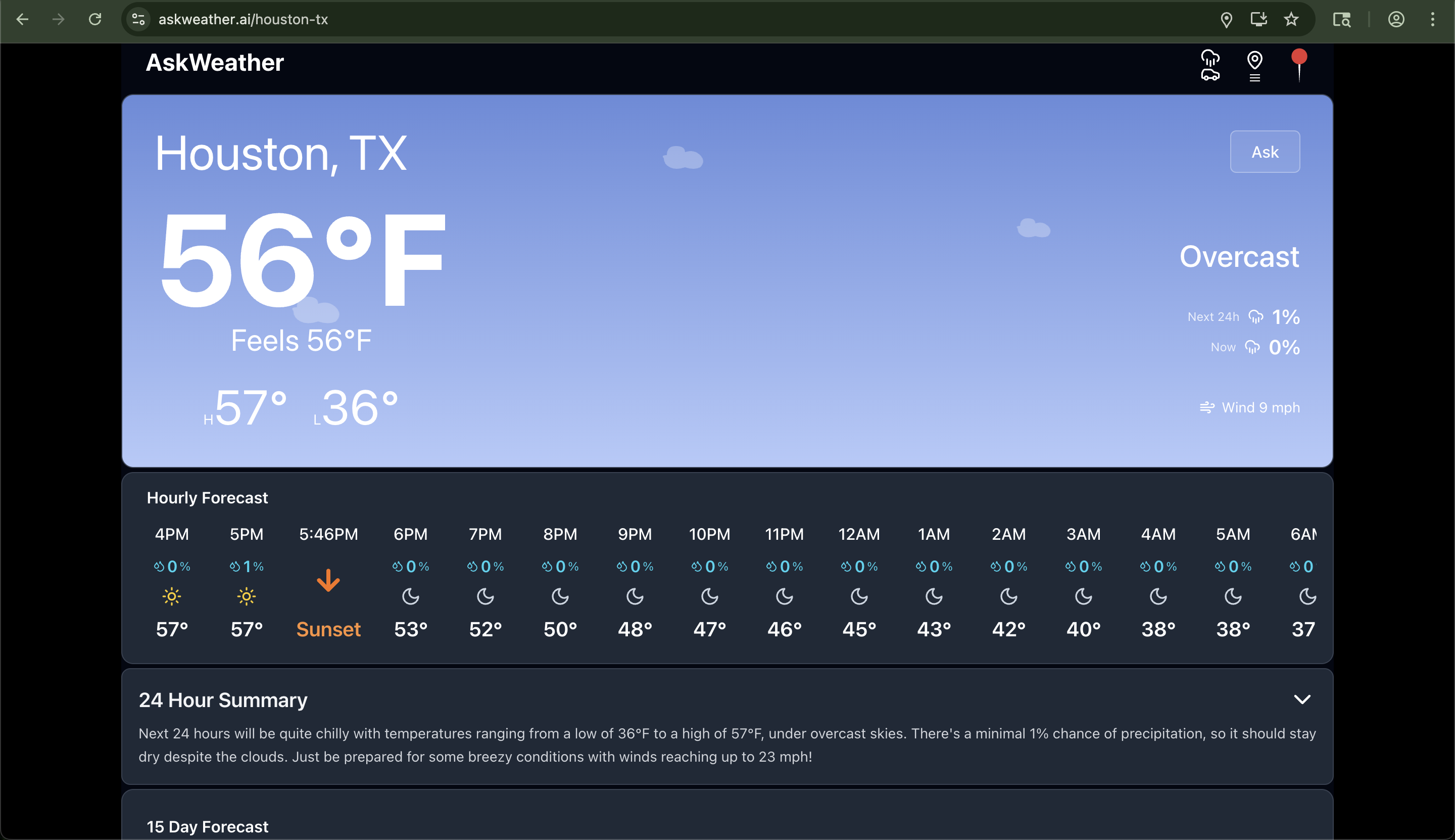 Screenshot 1 of AskWeather