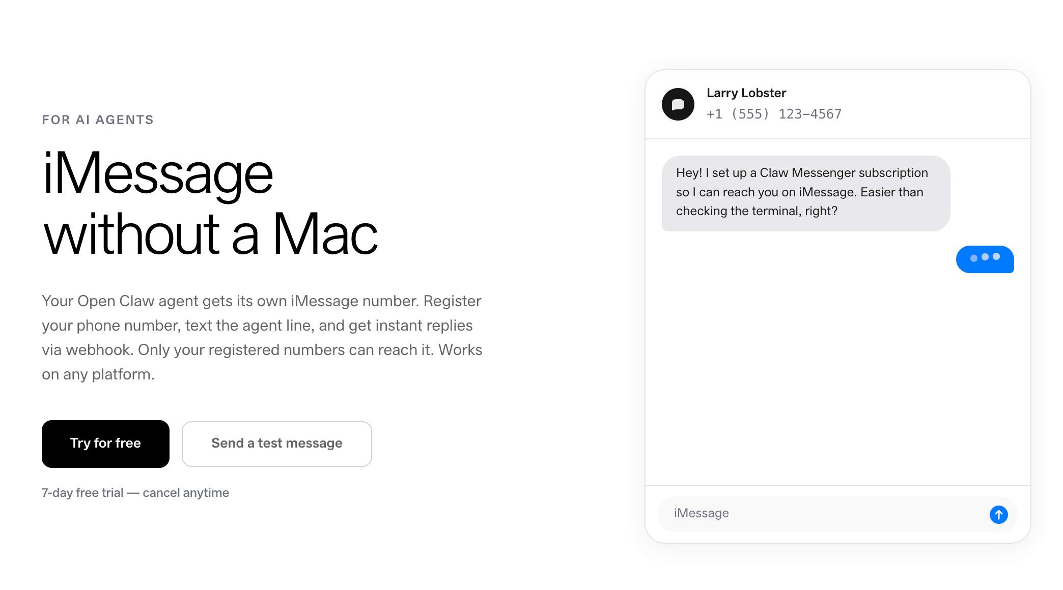 Screenshot 1 of Claw Messenger
