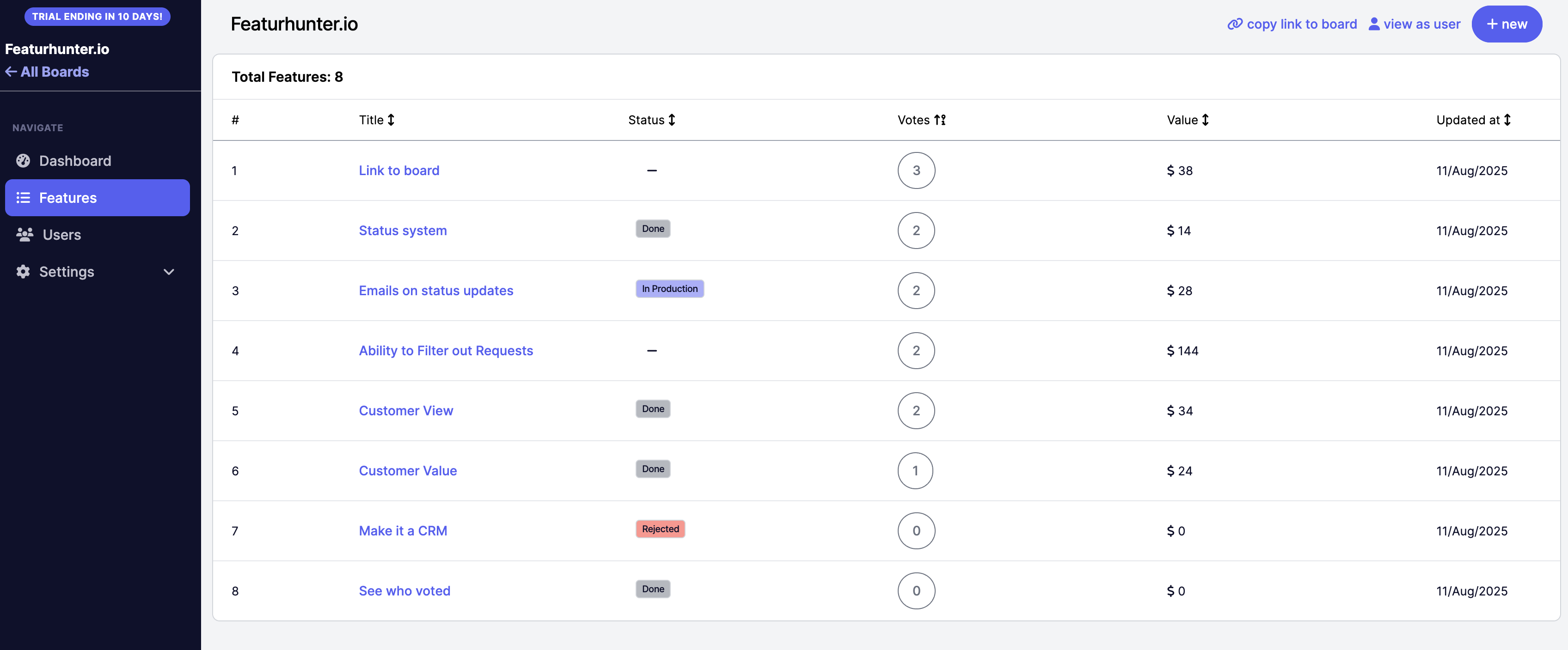 Screenshot 1 of FeatureHunter
