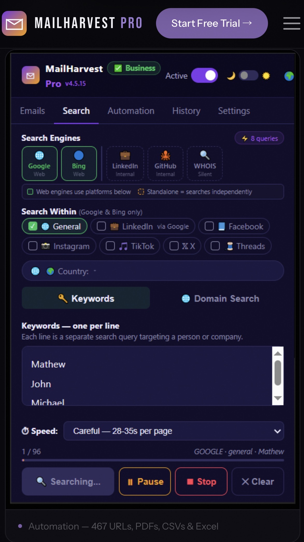 Screenshot 2 of MailHarvest Pro